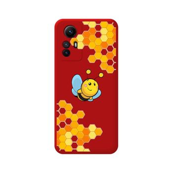 Funda Silicona Líquida Roja Xiaomi Redmi Note 12s Diseño Abeja Dibujos