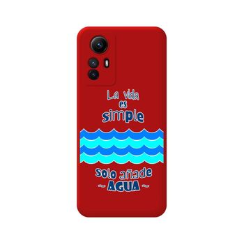 Funda Silicona Líquida Roja Xiaomi Redmi Note 12s Diseño Agua Dibujos