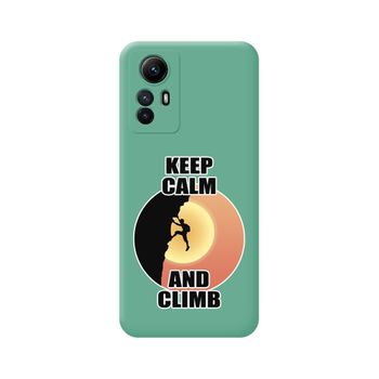 Funda Silicona Líquida Verde Xiaomi Redmi Note 12s Diseño Hombre Escalada Dibujos