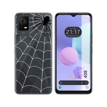 Funda Silicona Transparente Tcl 408 Diseño Araña Dibujos