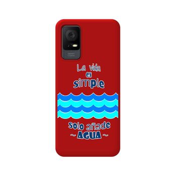 Funda Silicona Líquida Roja Tcl 408 Diseño Agua Dibujos