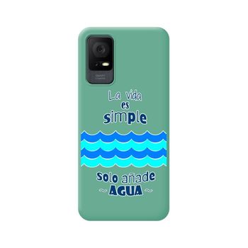 Funda Silicona Líquida Verde Tcl 408 Diseño Agua Dibujos