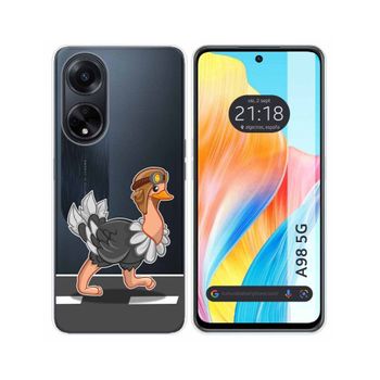 Funda Silicona Transparente Oppo A98 5g Diseño Avestruz Dibujos