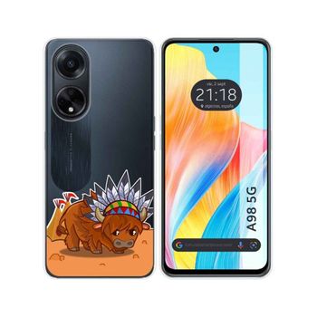 Funda Silicona Transparente Oppo A98 5g Diseño Bufalo Dibujos