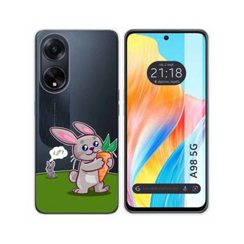 Funda Silicona Transparente Oppo A98 5g Diseño Conejo Dibujos