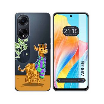 Funda Silicona Transparente Oppo A98 5g Diseño Jirafa Dibujos