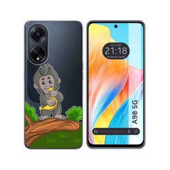 Funda Silicona Transparente Oppo A98 5g Diseño Mono Dibujos