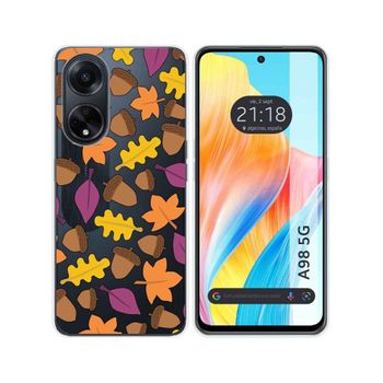 Funda Silicona Transparente Oppo A98 5g Diseño Otoño Dibujos