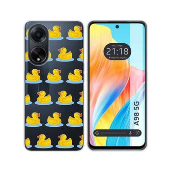 Funda Silicona Transparente Oppo A98 5g Diseño Pato Dibujos