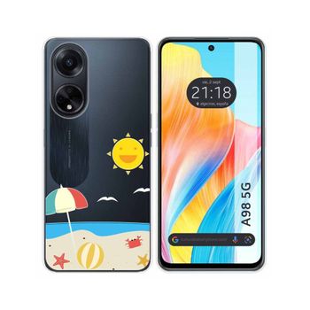 Funda Silicona Transparente Oppo A98 5g Diseño Playa Dibujos