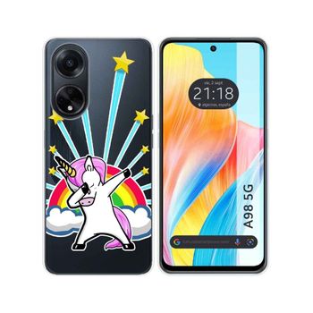 Funda Silicona Transparente Oppo A98 5g Diseño Unicornio Dibujos