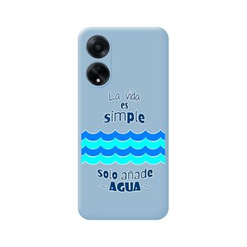 Funda Silicona Líquida Azul Oppo A98 5g Diseño Agua Dibujos
