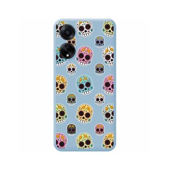 Funda Silicona Líquida Azul Oppo A98 5g Diseño Catrina Dibujos