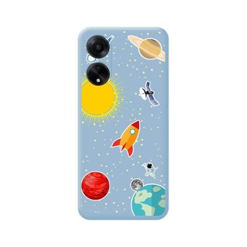 Funda Silicona Líquida Azul Oppo A98 5g Diseño Espacio Dibujos