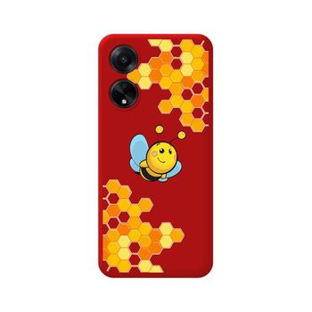 Funda Silicona Líquida Roja Oppo A98 5g Diseño Abeja Dibujos