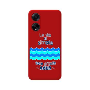 Funda Silicona Líquida Roja Oppo A98 5g Diseño Agua Dibujos