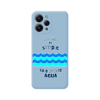 Funda Silicona Líquida Azul Xiaomi Redmi 12 Diseño Agua Dibujos