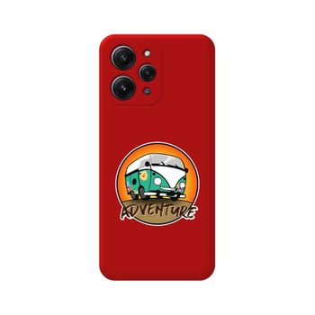 Funda Silicona Líquida Roja Xiaomi Redmi 12 Diseño Adventure Dibujos