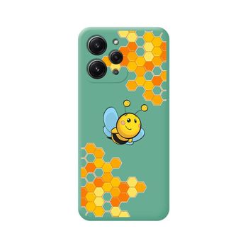 Funda Silicona Líquida Verde Xiaomi Redmi 12 Diseño Abeja Dibujos