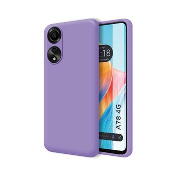 Funda Silicona Líquida Ultra Suave Oppo A78 4g Color Morada