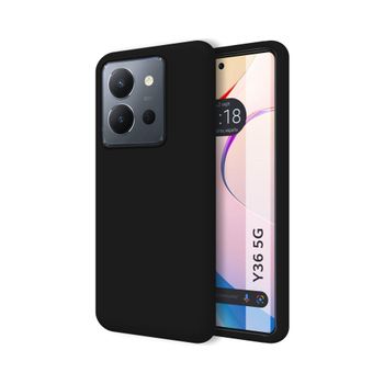 Funda Silicona Líquida Ultra Suave Vivo Y36 4g / 5g Color Negra