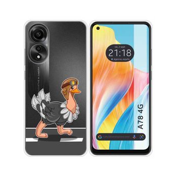 Funda Silicona Transparente Oppo A78 4g Diseño Avestruz Dibujos