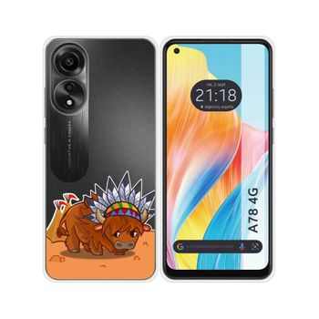 Funda Silicona Transparente Oppo A78 4g Diseño Bufalo Dibujos