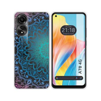 Funda Silicona Transparente Oppo A78 4g Diseño Mandala Dibujos