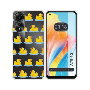 Funda Silicona Transparente Oppo A78 4g Diseño Pato Dibujos