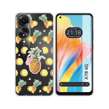 Funda Silicona Transparente Oppo A78 4g Diseño Piña Dibujos