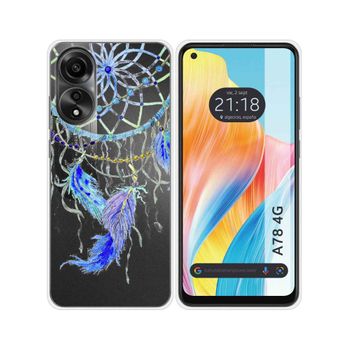 Funda Silicona Transparente Oppo A78 4g Diseño Plumas Dibujos