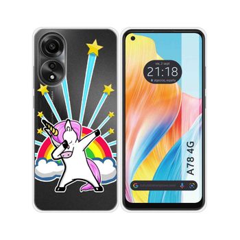 Funda Silicona Transparente Oppo A78 4g Diseño Unicornio Dibujos