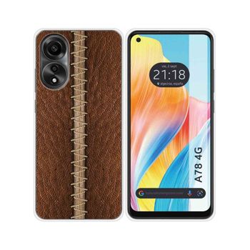 Funda Silicona Oppo A78 4g Diseño Cuero 01 Dibujos