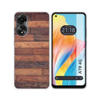 Funda Silicona Oppo A78 4g Diseño Madera 03 Dibujos