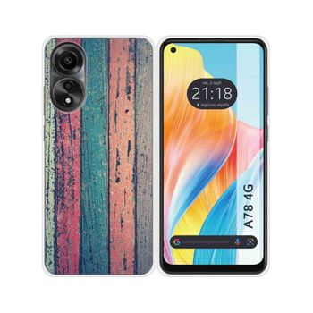 Funda Silicona Oppo A78 4g Diseño Madera 10 Dibujos