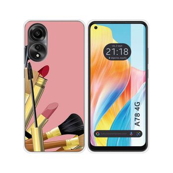 Funda Silicona Oppo A78 4g Diseño Brochas Dibujos