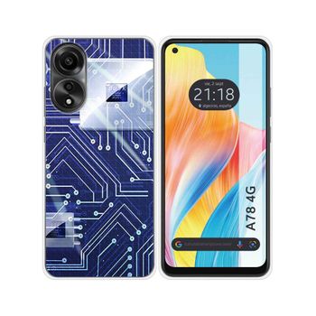 Funda Silicona Oppo A78 4g Diseño Circuito Dibujos