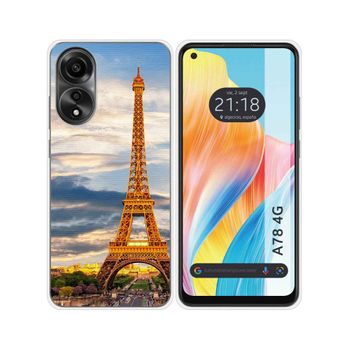 Funda Silicona Oppo A78 4g Diseño Paris Dibujos