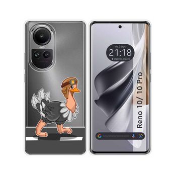 Funda Silicona Transparente Oppo Reno 10 5g / 10 Pro 5g Diseño Avestruz Dibujos