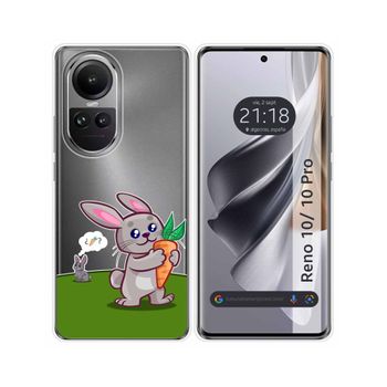 Funda Silicona Transparente Oppo Reno 10 5g / 10 Pro 5g Diseño Conejo Dibujos