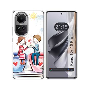 Funda Silicona Oppo Reno 10 5g / 10 Pro 5g Diseño Café Dibujos