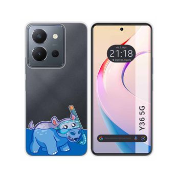 Funda Silicona Transparente Vivo Y36 4g / 5g Diseño Hipo Dibujos