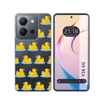 Funda Silicona Transparente Vivo Y36 4g / 5g Diseño Pato Dibujos