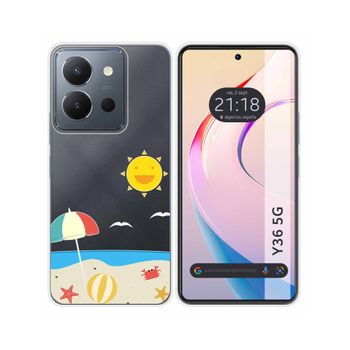 Funda Silicona Transparente Vivo Y36 4g / 5g Diseño Playa Dibujos