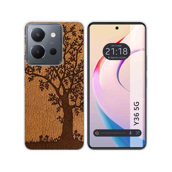 Funda Silicona Vivo Y36 4g / 5g Diseño Cuero 03 Dibujos