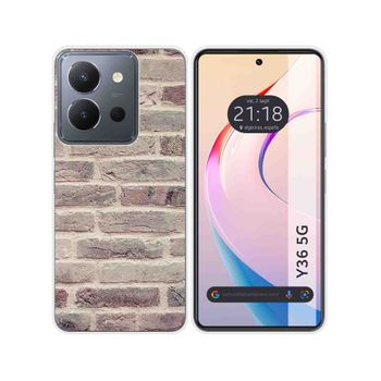 Funda Silicona Vivo Y36 4g / 5g Diseño Ladrillo 01 Dibujos