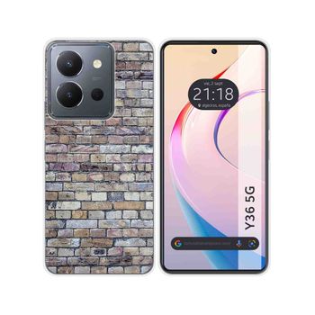 Funda Silicona Vivo Y36 4g / 5g Diseño Ladrillo 02 Dibujos