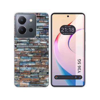 Funda Silicona Vivo Y36 4g / 5g Diseño Ladrillo 05 Dibujos