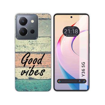 Funda Silicona Vivo Y36 4g / 5g Diseño Madera 01 Dibujos