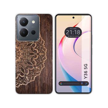 Funda Silicona Vivo Y36 4g / 5g Diseño Madera 06 Dibujos